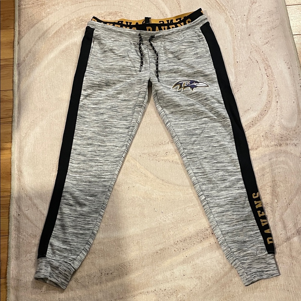 NFL Baltimore Ravens Gray and Black Jogger Sweatpants